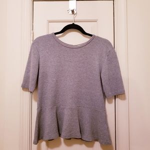 Grey Peplum Gap Top